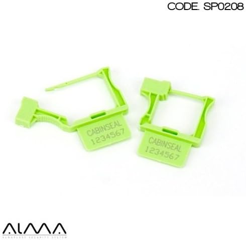 ALMA SEALS Padlock Seals. Key Lock, Polypropylene, 100 Pcs, Red, Security for hospitals, transport, and packaging