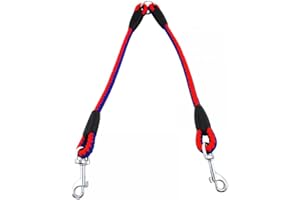 DONGKER Podwójna smycz dla psa, rozdzielacz smyczy dla psa obrót o 360° podwójna smycz dla psa dla 2 dużych średnich małych szczeniąt psów