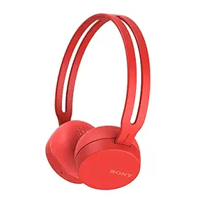 Sony WH-CH400 Wireless Bluetooth On Ear Headphone with Mic (Red)