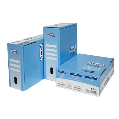 Favorit 100460059 Busta a Foratura Universale Alto Spessore, Formato 22x30 Finitura Liscia scatola da 500 pezzi