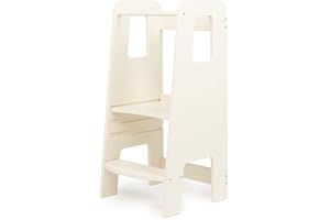 ully One by moblì® bianco elegante | La Learning Tower antimacchia realizzata in Toscana | Progettata da esperti educatori seguendo principi Montessori |Torre di apprendimento ripiani regolabili