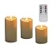 Produktbild LED Kerzen,Flammenlose Kerzen,Dekorations-Kerzen-Säulen im 3er Set (10,2 cm 12,7 cm 15,2 cm). Realistisch flackernde LED-Flammen. 8-Tasten Fernbedienung mit 24 Stunden Timer-Funktion
