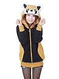 KiKa Monkey Cosplay Einhorn Tier Hoodie Jacke Pullover Party Kostüm (M, Waschbär)