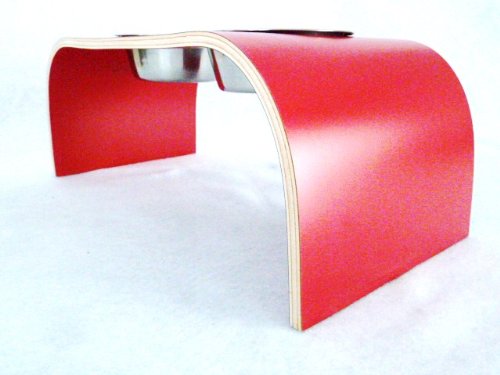 Red-Raised-Dog-Bowl-Holder-Medium-Handmade-in-the-UK