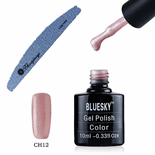 Bluesky Holographic Glitter CH Range Nail Polish UV LED With Free bbeautylounge Nail File (CH12 HOLOGRAPHIC LIGHT MOCHA)