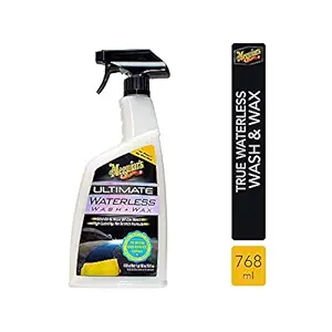 MEGUIAR'S Ultimate Waterless Wash & Wax Easy to use High-Lubricity No Scratch Formula Spot-Free Wash Without Water Long Lasting Glossy Finish (G3626)