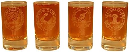 Collins Glencairn Clan Crest Crystal Dram Tot Glass - Anderson Armstrong Barclay Brodie