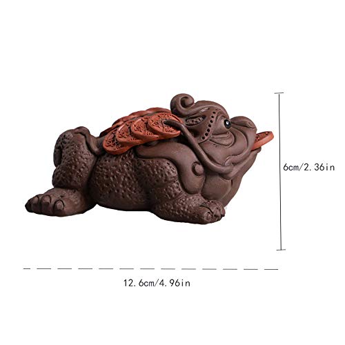 Chinese Yixing Zisha Tea Pet - Handmade Gongfu Purple Tea pet Accessories Kung Fu Tea Tray Decoration, Ceramic Teapots Tea Set,A for Tea Lovers (Purple sand Lucky Toad)