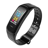 Fuibo Smartwatch, Bluetooth Smart Watch Fitness Tracker Blutdruck Pulsmesser | Intelligente Armbanduhr Sport Fitness Tracker Armband (Schwarz)