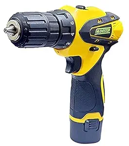 Cheston Plastic Cordless Drill Screw Driver 10mm Keyless Chuck 12V with One Battery