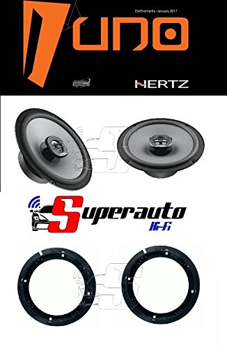 Hertz LINEA UNO Altoparlanti coassiali da 165 mm X165 (220 W) + supporti casse compatibile con VW Golf V-VI Posteriore 165 cm