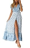 Merkmal: boho; v-ausschnitt; maxi; kurzarm; strand; lang; hoher Schlitz; hohe taille; blumen; wickle; a-linie.