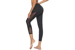 TTPSRY Donna Allenamento Sportivi Capri Leggings Traspirante Stretching Pantaloni Vita Alta Palestra Fitness Leggins Push Up con Tasca