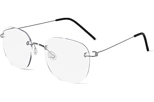 KoKoBin Lunettes de lecture en titane sans monture anti-lumière bleue, pour hommes et femmes