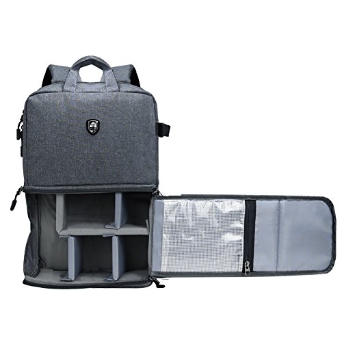 Sac    Dos Appareil Photo Sac de Cam  ra Voyage   tanche en Nylon pour Canon Nikon Sony  Gris Fonc   
