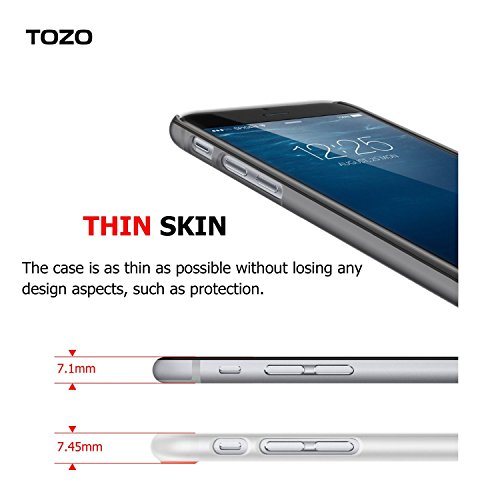TOZOÂ® for iPhone 6 6S Case, [0.35mm] Ultra-Thin [ Perfect Fit ] World's Thinnest Hard Protect Case Back Cover Bumper [ Semi-transparent ] Lightweight for iPhone 6S / 6 4.7 inch Matte White