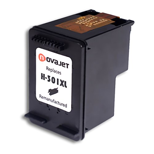 Novajet wiederaufbereitete HP 301XL Druckerpatrone schwarz mit hohem Ertrag, kompatibel mit HP Deskjet 1000, 1010, 1050, 2000, 2050, 3000, 3050, HP Envy 4500, 5530, 5532, HP Officejet 2620, 2622, 4630, 4632, 4634 - 4
