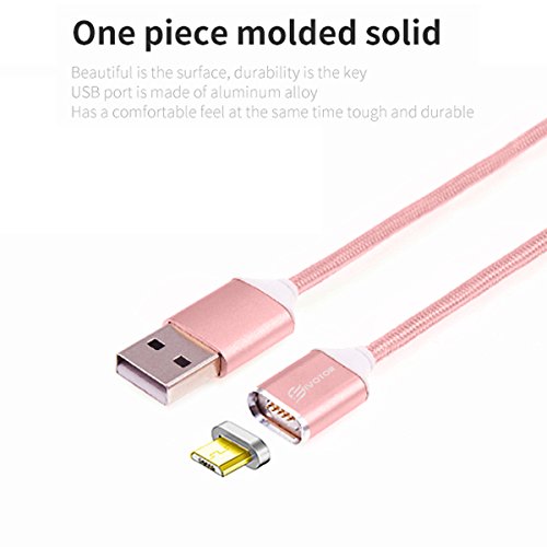 Magnetische Usb Kabel Ladekabel Datenkabel,EIVOTOR Micro USB Kabel Nylon High Speed USB Ladekabel 1m Synchronisierungs Kabel 2.0A Datenkabel Lightning USB Charger Lade Kabel Schnellladekern mit LED und Micro USB Adapter unterstützt schnelles Laden Fast Charge für Android Samsung Sony Huawei LG Smart Handys Tablets Samsung galaxy NOTE 5 - 7