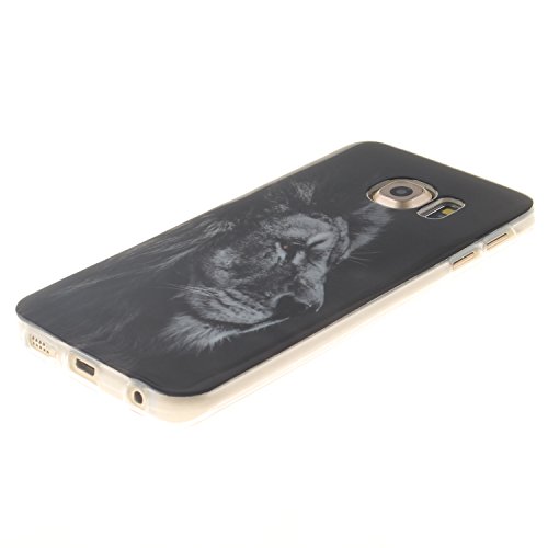 Cozy Hut Schutzhülle / Cover / Case Bunte Muster Weich TPU Handy Hülle für Samsung G925 Galaxy S6 edge,Ultra Slim Dünn Silikon TPU Transparent für Samsung G925 Galaxy S6 edge Hülle , Premium Handy Tasche Schutz Hülle Case Cover Etui Strass Schutz schutzhülle Bumper Schale Silicone für Samsung G925 Galaxy S6 edge – Löwe - 2