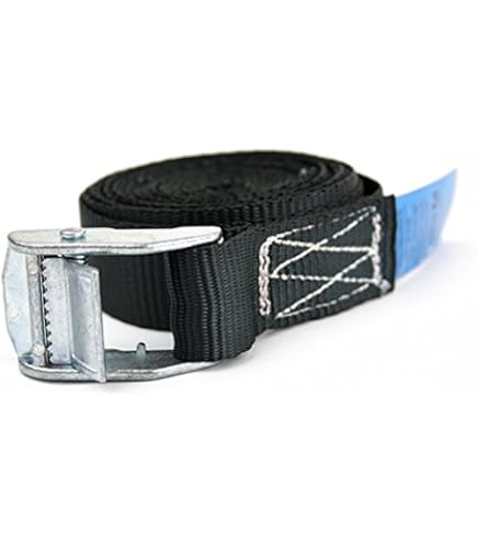 3 X Lifting Straps Cam Buckle 5m X 25mm Blue / 250kg Cargo Luggage Roof