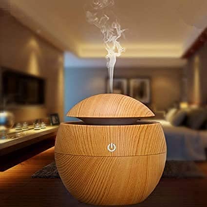 Larrito wooden Cool Mist Humidifiers Essential Oil Diffuser Aroma Air Humidifier with Colorful Change for Car, Office, Babies