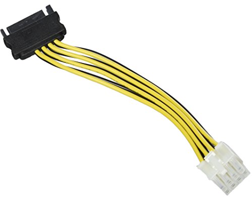 adaptare 34110 Netzteil-Adapter-Kabel 15-polig SATA-Anschluss auf 4-polig ATX12V P4-Stecker schwarz - 2