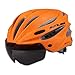 Produktbild Fahrradhelm mit abnehmbarer magnetischer Brille, Augenschutz, Visier für Mountain- und Rennräder, verstellbare Fahrradhelme für Erwachsene, Herren und Frauen, Jugendliche für Radfahren/Mountain/Straße, Orange