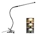 Produktbild LED Klemmleuchte Dimmbar Schreibtischlampe|8W|Augenschutz|Flexibler Schwanenhals aus Metall|USB-Stromversorgung|3 Lichtfarbe|10 Helligkeitsstufen|Leselampe im Bett|Klemme Tischlampe(Silber)