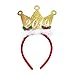 Produktbild Amosfun 3 stücke Happy New Year Stirnband Tiara New Years Party Favors 2019 Weihnachten Crown Haarband Hohl Stirnband Headwear für Kinder Kinder (Goldene)