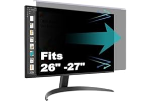 Pozlle Filtre de confidentialité anti-lumière bleue pour ordinateur - Compatible avec les écrans larges de 25, 26, 27" (16:9) - Protection amovible en Acrylique et technologie anti-reflet