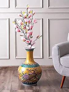The Decor Kart Magnolia Gold Oriental Floor Vase