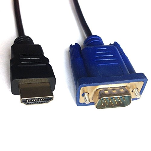 HDMI zu VGA Kabel, ruitexun 1,8 Meter neuen HDMI Gold Stecker zu VGA Stecker D-Sub HD 15 Pin M/M Adapter Stecker Kabel für Laptop PC LCD HD TV 6 Füße (schwarz) - 3