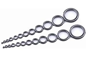 HUSHUI Kit de reparación de guías de caña de pescar,24 piezas Kit de reparación de cañas de pescar Kit de reparación de puntas de caña Anillo de guía de cerámica Kit de repuesto de ojo de caña de 12 tamaños