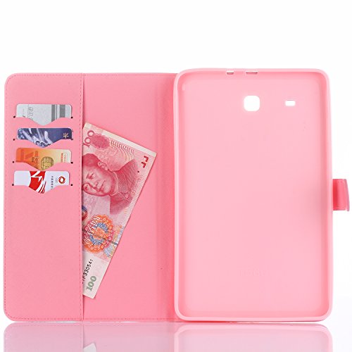 Etche Samsung Galaxy Tab E SM-T560/SM-T561 9.6 Zoll Hülle Cover, Bunte Muster Bookstyle PU Leder Tasche Schutzhülle Hülle Case Flip Wallet Case Ledertasche Standfunktion Hüllen Etui Schale für Samsung Galaxy Tab E SM-T560/SM-T561 9.6 Zoll mit Blau Eingabestift Bling glitzer Diamant Staubstecker(lila Eule) - 5