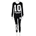 Xinantime Digital Long Sleeve Tracksuit Sport Suits Set (XL, Black)