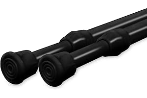 JJ PRIME - 2er Set Gardinenstangen Ausziehbar ohne Bohren | Spannstangen für Vorhänge | Ausziehbare Gardinenstange | Teleskop-Gardinenstange für Kleiderschrank, Fenster, Schrank (30-50 Zentimeter),