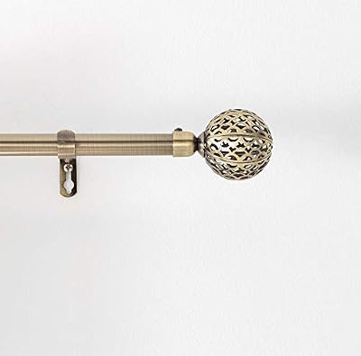 Douceur d'Intérieur KIT Tringle Deco EXT. 19mm 120 < 210 CM Plaque GLOBA Laiton