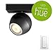 Produktbild PHILIPS HUE White Ambiance "Buckram" Deckenleuchte 1-er Spot, inkl. Dimmschalter | schwarz | LED-Deckenlampe mit Fernbedienung | Kompatibel mit AMAZON ECHO / ALEXA und APPLE HOMEKIT | App-Steuerung | GU10