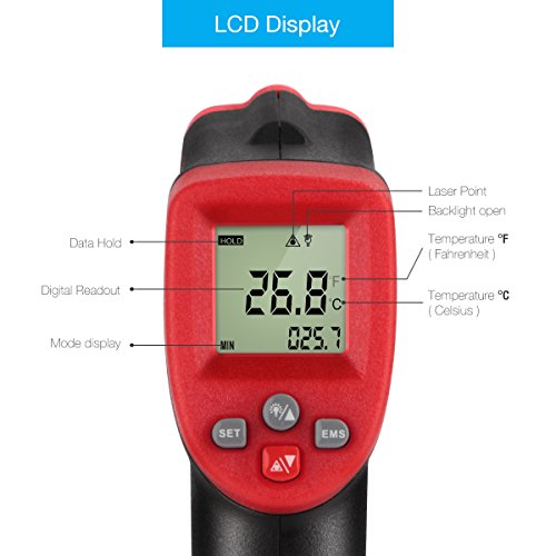 EC TECHNOLOGY Term metro Infrarrojo Digital L ser IR Sin Contacto Pistola de Temperatura -50 a 420 con Pantalla LCD y Funci n de Almacenamiento de Datos para Cocinar Barbacoa y M s - Rojo y Negro reviews EC TECHNOLOGY Term metro Infrarrojo Digital L ser IR Sin Contacto Pistola de Temperatura -50 a 420 con Pantalla LCD y Funci n de Almacenamiento de Datos para Cocinar Barbacoa y M s - Rojo y Negro