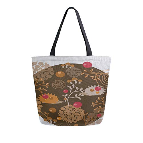 Preisvergleich Produktbild Reopx Entzückende niedliche Igel mit tragbaren großen doppelseitigen beiläufigen Segeltuch Einkaufstaschen Handtaschen Schulter wiederverwendbaren Einkaufstaschen Duffel Geldbeutel für Frauen Männer