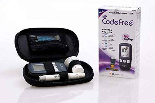 Codefree Blood Glucose Monitor/Monitoring Test/Testing Kit+Strips+Lancets+Case - in mmol/L