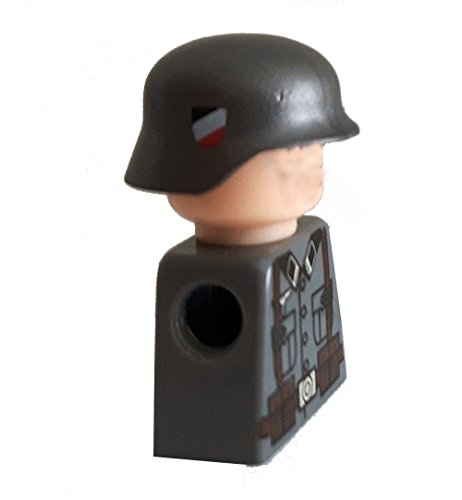 Modbrix 7649 – 10 x Custom Wehrmacht Helm für LEGO® Figuren, olivgrün mit Abzeichen auf beiden Seiten - 3