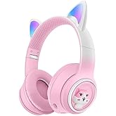 HEARTZ COLORED LARGE A QUALITY OVER-EAR CROWN COLORED ILLUMINATED CAT EARED CAT EMBOSSED 5.3 VERSION PAD WITH BALSHED SIZE ADJUSTABLE