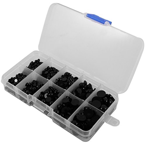 MagiDeal 760 Stück Rund Flache Schwarze Augen Sicherheit Kunststoff Augen Für Puppen Machen 4-10mm - 3