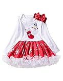 Langes Hülsen-Weihnachtsspielanzugkleid des Babys, Eigenschaften mit Xms-Baum, Weihnachtssocke und Weihnachtssankt auf Front.