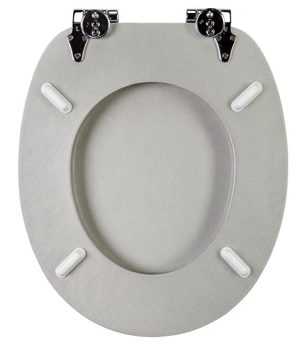 Glitzer WC Sitz mit Absenkautomatik, viele schöne glitzer WC Sitze zur Auswahl, hochwertige und stabile Qualität aus Holz (Glitzer Silber) - 6