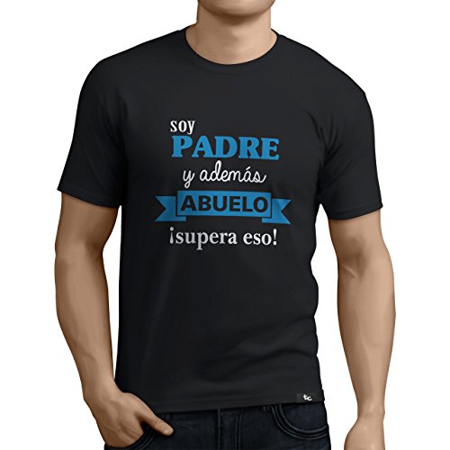 Tuning Camisetas - Camiseta Divertida para Hombre - Modelo Abueloypadre, Color Negro- Talla XL (0267-Negro-Abuelo-y-padre-XL)