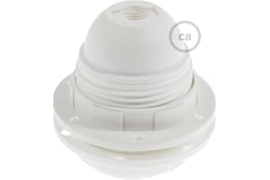 creative cables - Kit portalampada E27 in termoplastica con Doppia ghiera per Paralume - Bianco