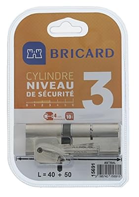 Bricard Cylindre de serrure L.40+50 mm BRICARD, astral