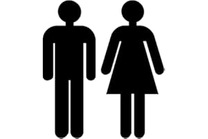 ENDS CUOIO ENDS CUT Targhetta Adesiva per Bagno Uomo + Donna, Targa in Plexiglass Adesivo Simbolo Classico, Insegna Personalizzata, Accessori Toilette (U+D CL, N)